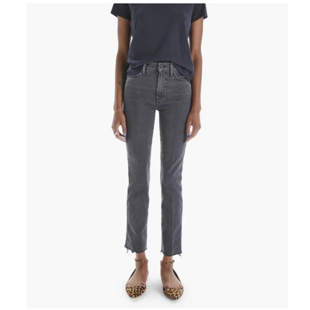 Mother High Waisted Rascal Ankle Fray in Chalk It Up